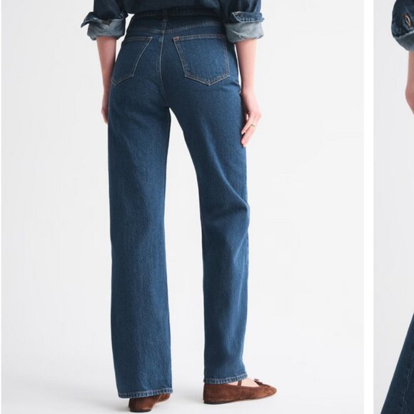 Abercrombie & Fitch The 90s Relaxed High Jeans dark wash 00 24 - Picture 3 of 5